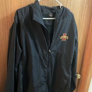 Mens UA Iowa State lined windbreaker with hood size large
